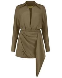 GAUGE81 - Gravia Silk Draped Mini Dress - Women's - Acetate/silk/cupro - Lyst
