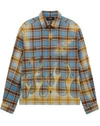 Amiri - Ma Quad Bleached Flannel Shirt - Lyst
