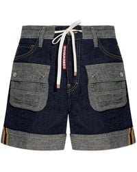 DSquared² - Pocket Drawstring Cargo Shorts - Lyst