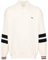 Lacoste - Gerippter Polo-Pullover mit Logo-Patch - Lyst