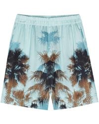 Laneus - Palm-print Lightweight Shorts - Lyst