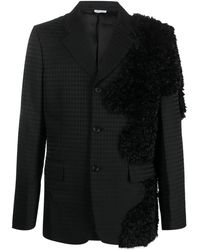 Comme des Garçons - Check-Print Shearling-Detail Blazer - Lyst