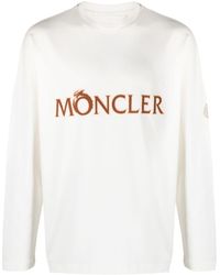 Moncler - Logo-print Long-sleeve Cotton T-shirt - Lyst