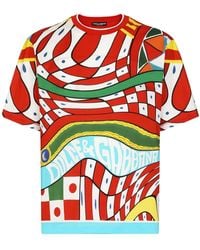 Dolce & Gabbana - Carretto Print Cotton T Shirt - Lyst