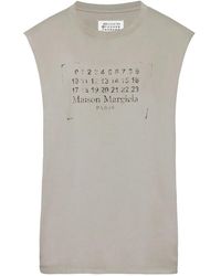 Maison Margiela - Logo-Print Sleeveless Top - Lyst