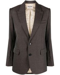 Zadig & Voltaire - Single-breasted Embroidered-motif Wool Blazer - Lyst
