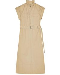 Ganni - Cotton Dress With Slits - Lyst
