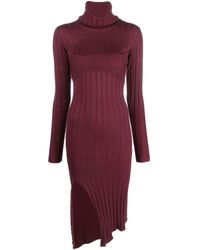 Patrizia Pepe - Ribbed-knit Wool-blend Dress - Lyst
