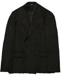 Paura - Cassel Frayed Double-Breasted Blazer - Lyst