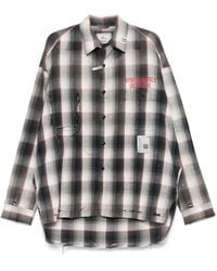Maison Mihara Yasuhiro - Checked Shirt With Distressed Finish - Lyst