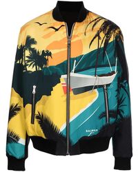 Balmain - Reversible Tropical Print Bomber Jacket - Lyst