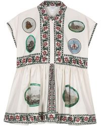 Giambattista Valli - Micromosaic-print Cotton Midi Dress - Lyst