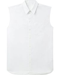 Helmut Lang - Sleeveless Cotton Poplin Shirt - Lyst