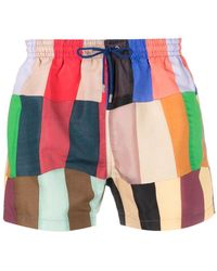 Paul Smith Badeshorts im Patchwork-Look - Rot