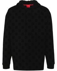 HUGO - Logo-Jacquard Long-Sleeve Hoodie - Lyst