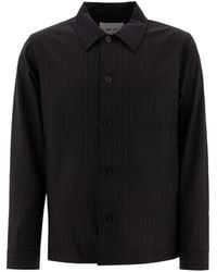 NN07 - Stripe-Pattern Shirt Jacket - Lyst