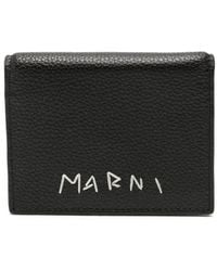 Marni - Logo-Embroidered Bi-Fold Wallet - Lyst