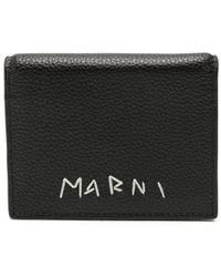 Marni - Portemonnaie Mit Logo-Stickerei - Lyst