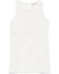 Twinset - Crochet-Knit Mini Dress - Lyst