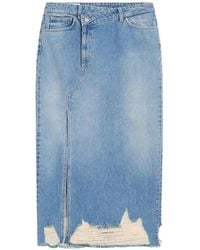Dondup - Midi-Rok Met Split - Lyst