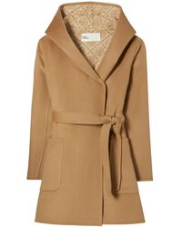 Tory Burch - Hooded Wool Coat - Lyst