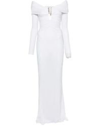 Elisabetta Franchi - Off-The-Shoulder Ruched Maxi Dress - Lyst