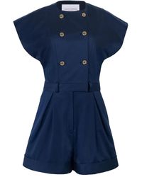 Carolina Herrera - Double-Breasted Romper With Belt - Lyst