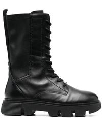 Geox - Vilde Leather Combat Boots - Lyst