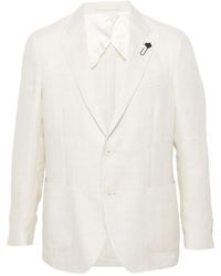 Lardini - Basket-Weave Single-Breasted Blazer - Lyst