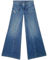 DIESEL - D-Akii Wide-Leg Denim Jeans - Lyst