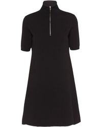 Prada - Mock-neck Wool Mini Dress - Lyst