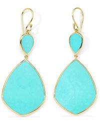 Ippolita - 18kt Yellow Gold Polished Rock Candy Large Snowman Turquoise Earrings - Lyst