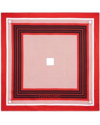 Ferragamo - Geometric-print Silk Scarf - Lyst