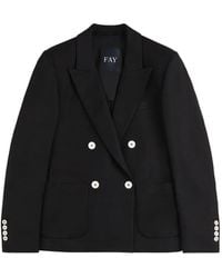 Fay - Double-Breasted Peaked-Lapels Blazer - Lyst