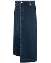Sacai - Asymmetric Wrap Maxi Skirt - Lyst