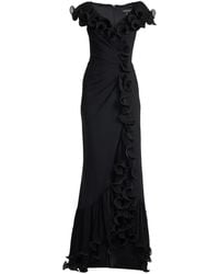 Tadashi Shoji - Ruffled Pleated Maxi Dress - Lyst