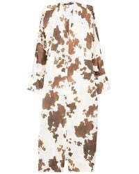Pennyblack - V-Neck Printed Midi Dress - Lyst