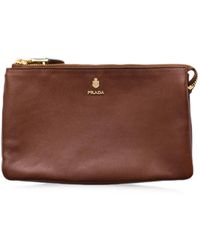 Prada - Leather Zipper Pouch - Lyst