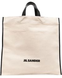 Jil Sander - Border Book Tote Bag Aus Canvas - Lyst