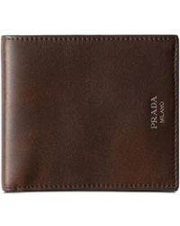 Prada - Antiqued Leather Wallet - Lyst