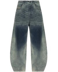 DIESEL - Faded-Effect Wide-Leg Jeans - Lyst