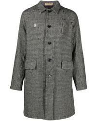 Undercover - Houndstooth Logo-patch Wool Coat - Lyst