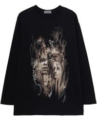 Yohji Yamamoto - Graphic-Print Long-Sleeved T-Shirt - Lyst