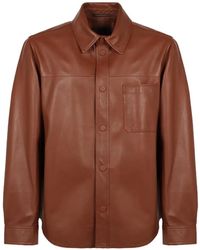 Slowear - Button Front Leather Shirt - Lyst