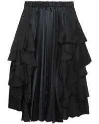 COMME DES GARÇON BLACK - Jupe Mi-Longue Plissée À Volants - Lyst