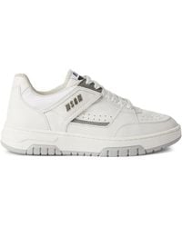 MSGM - Logo-Debossed Leather Sneakers - Lyst