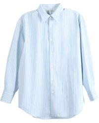 AURALEE - Striped Wool Shirt - Lyst