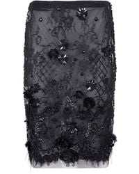Semicouture - Dulcina Midi-Rok Met Kralen En Kant - Lyst
