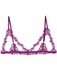 Fleur du Mal - Fleur Guipure Ouvert Bralette - Lyst