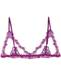 Fleur du Mal - Fleur Guipure Ouvert Bralette - Lyst